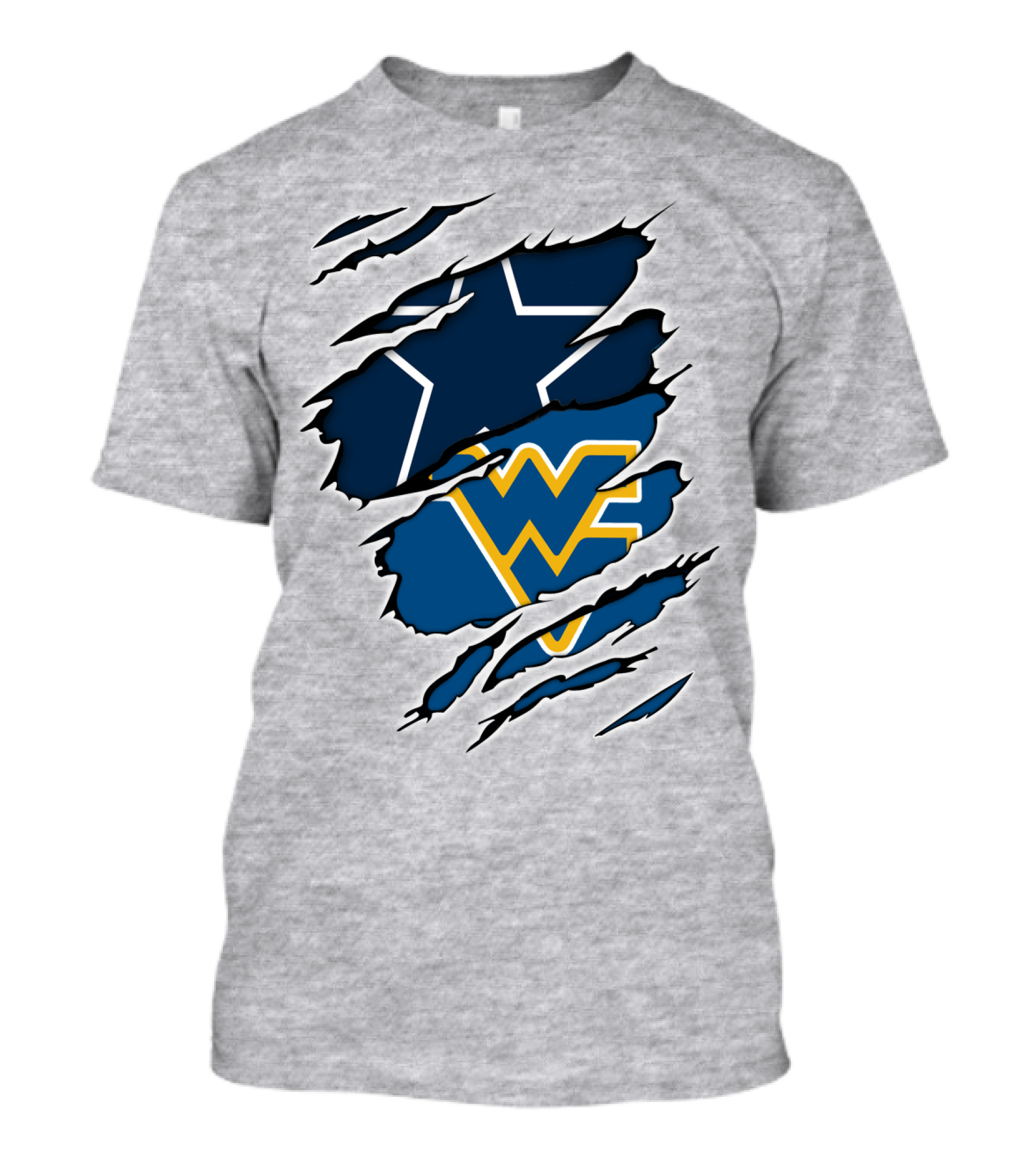 Dallas Cowboys West Virginia Mountaineers Fan Crossover T-Shirt