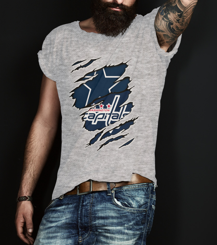 Dallas Cowboys Washington Capitals Fan Collab T-Shirt