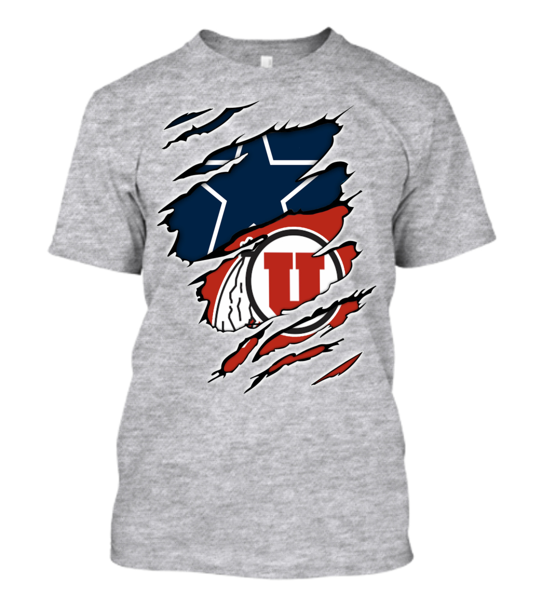 Cowboys Utah Utes Star Claw Rip T-Shirt