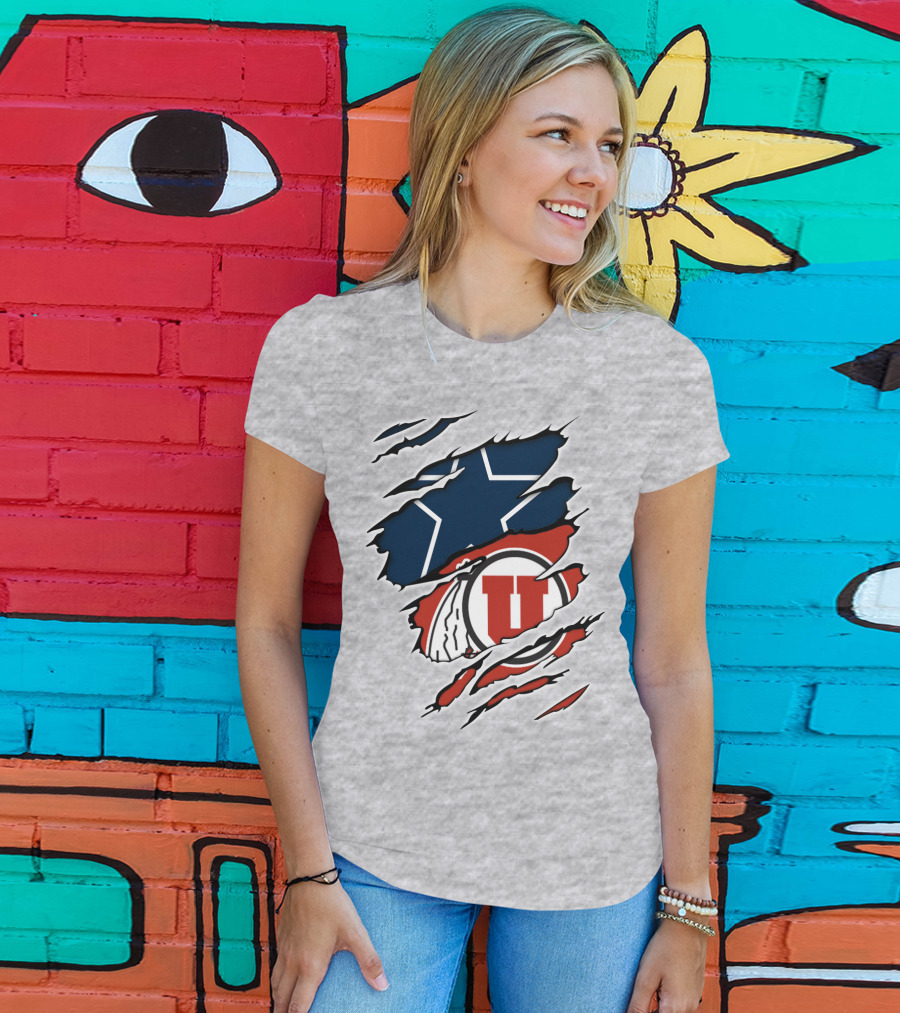 Cowboys Utah Utes Star Claw Rip T-Shirt