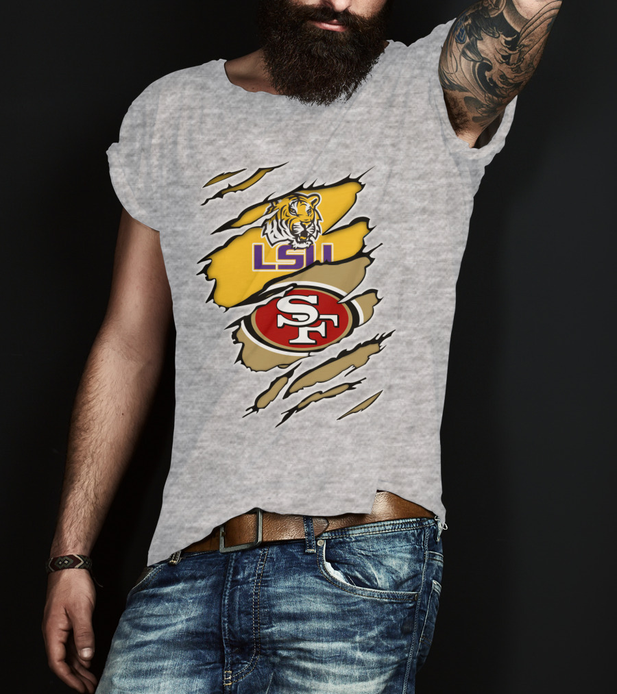LSU Tigers San Francisco 49ers Ripped T-Shirt