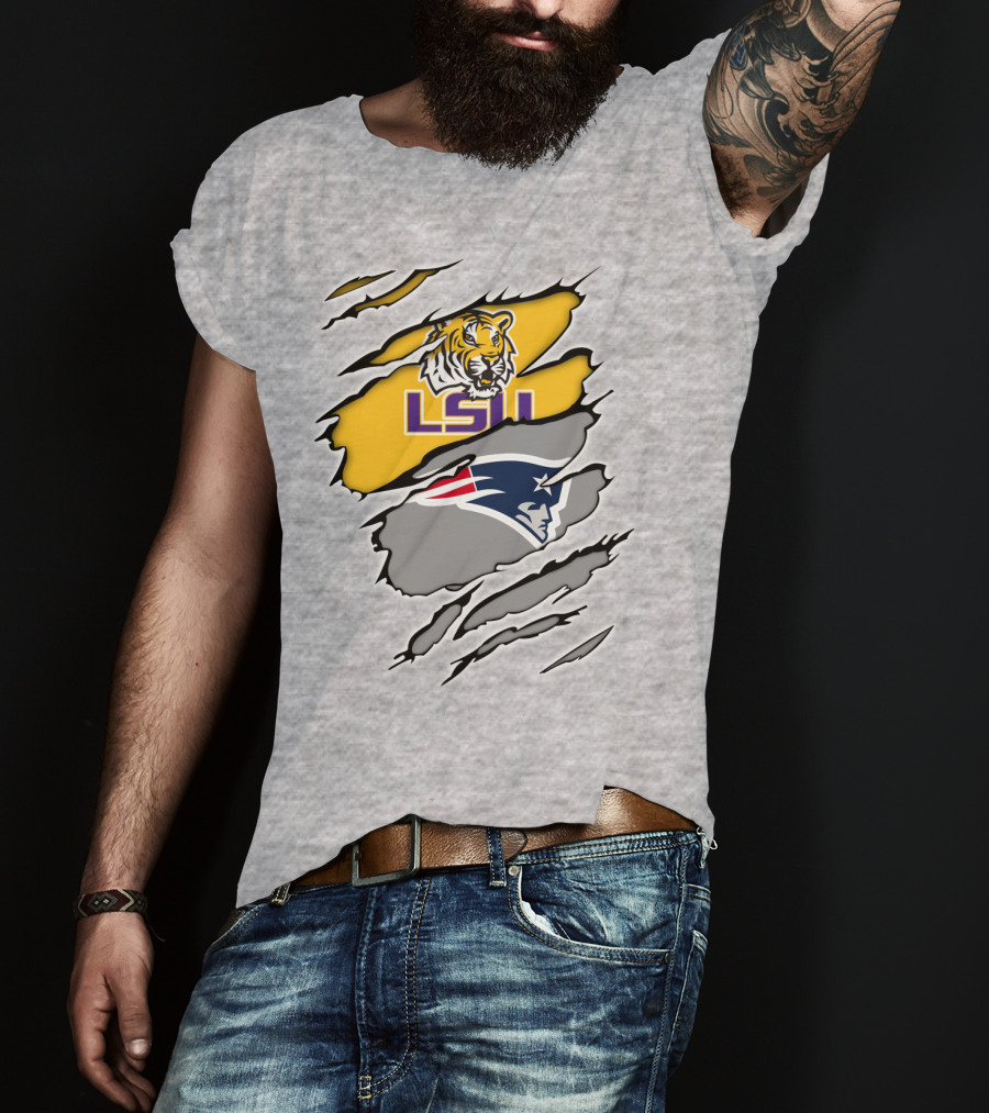 LSU Tigers Patriots Crossover Claw Marks T-Shirt