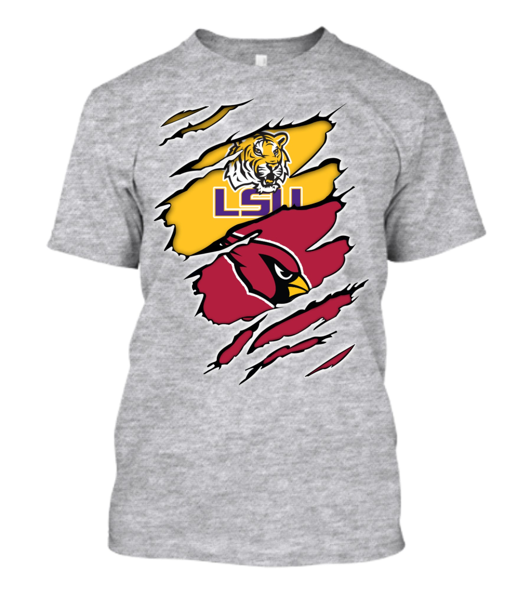 LSU Tigers Cardinals Claw Marks T-Shirt