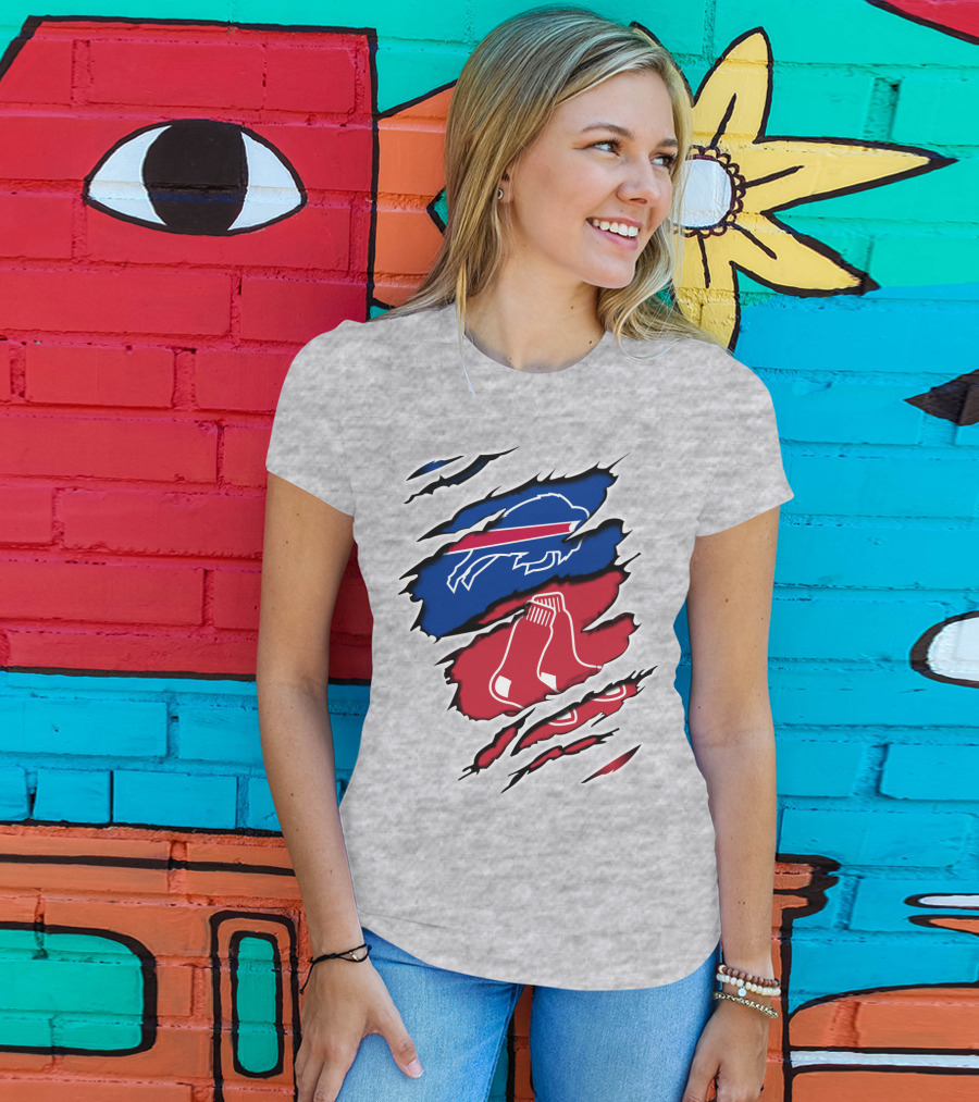 Bills Red Sox Buffalo New England Fan Gear T-Shirt