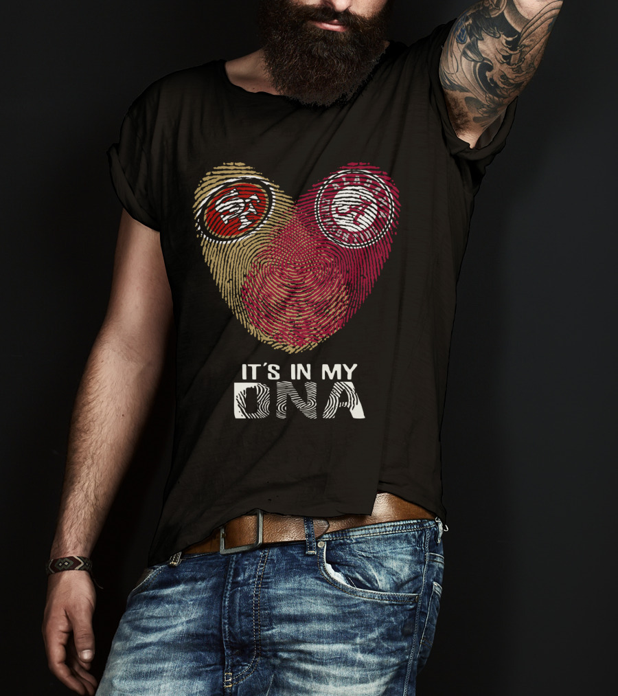49Ers Alabama It's In My DNA Fingerprint Heart T-Shirt