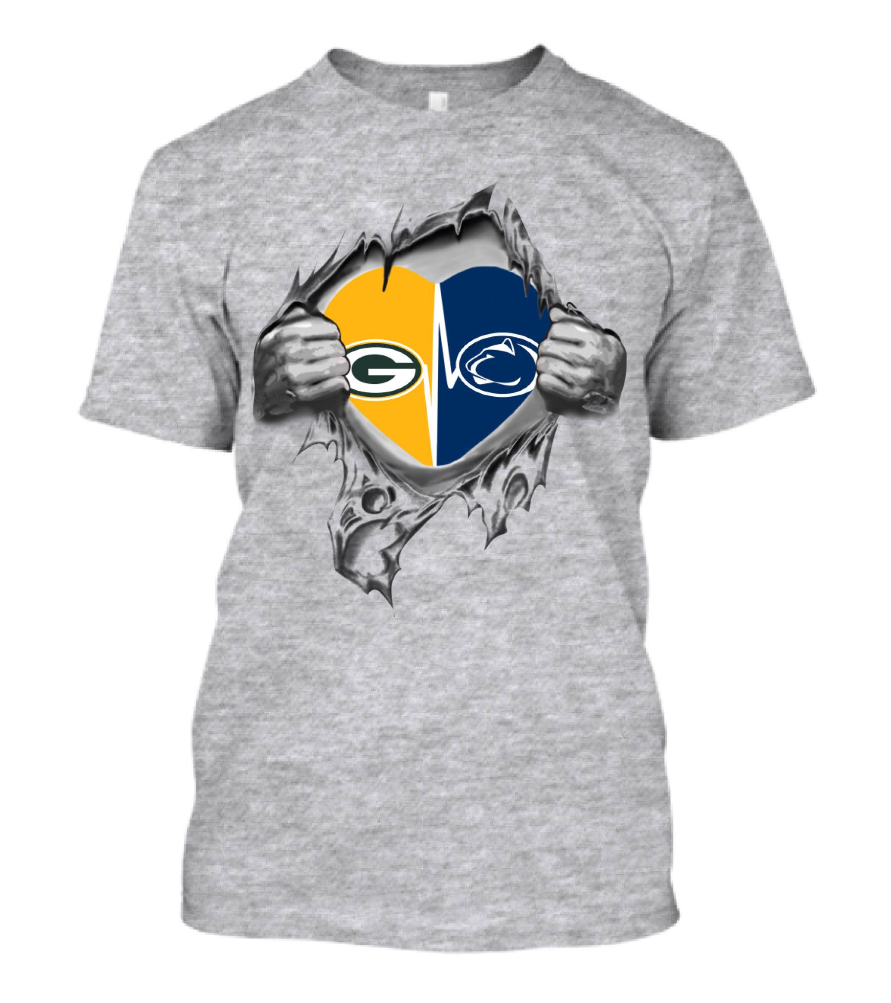 Packers Penn State Heart Logo Fusion T-Shirt
