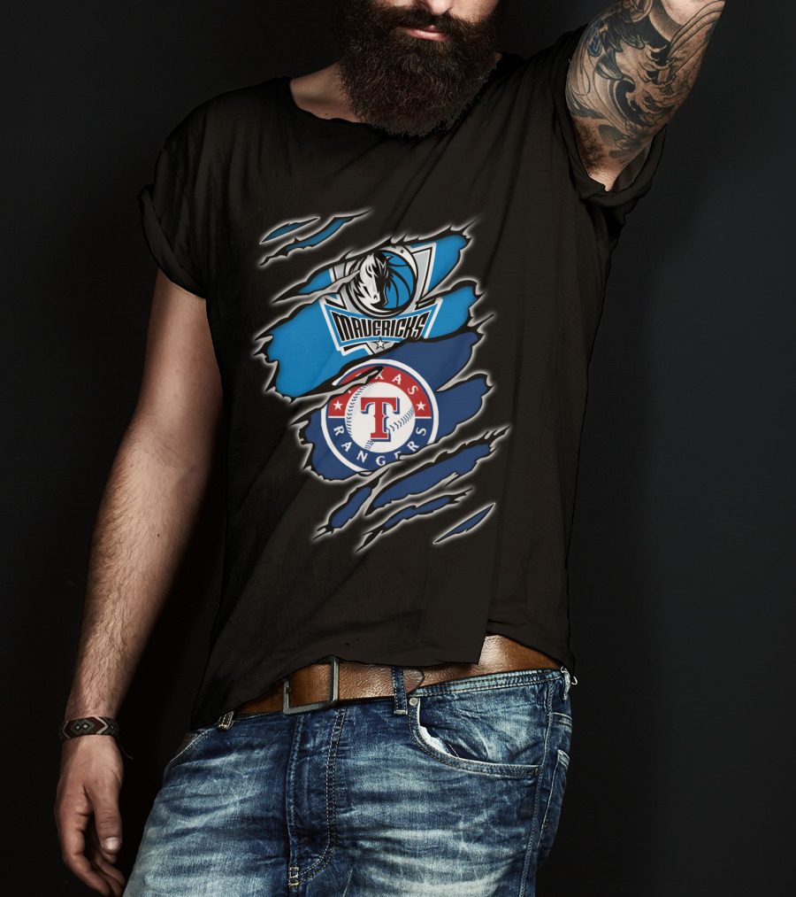 Mavericks Rangers Texas Rip Claw T-Shirt