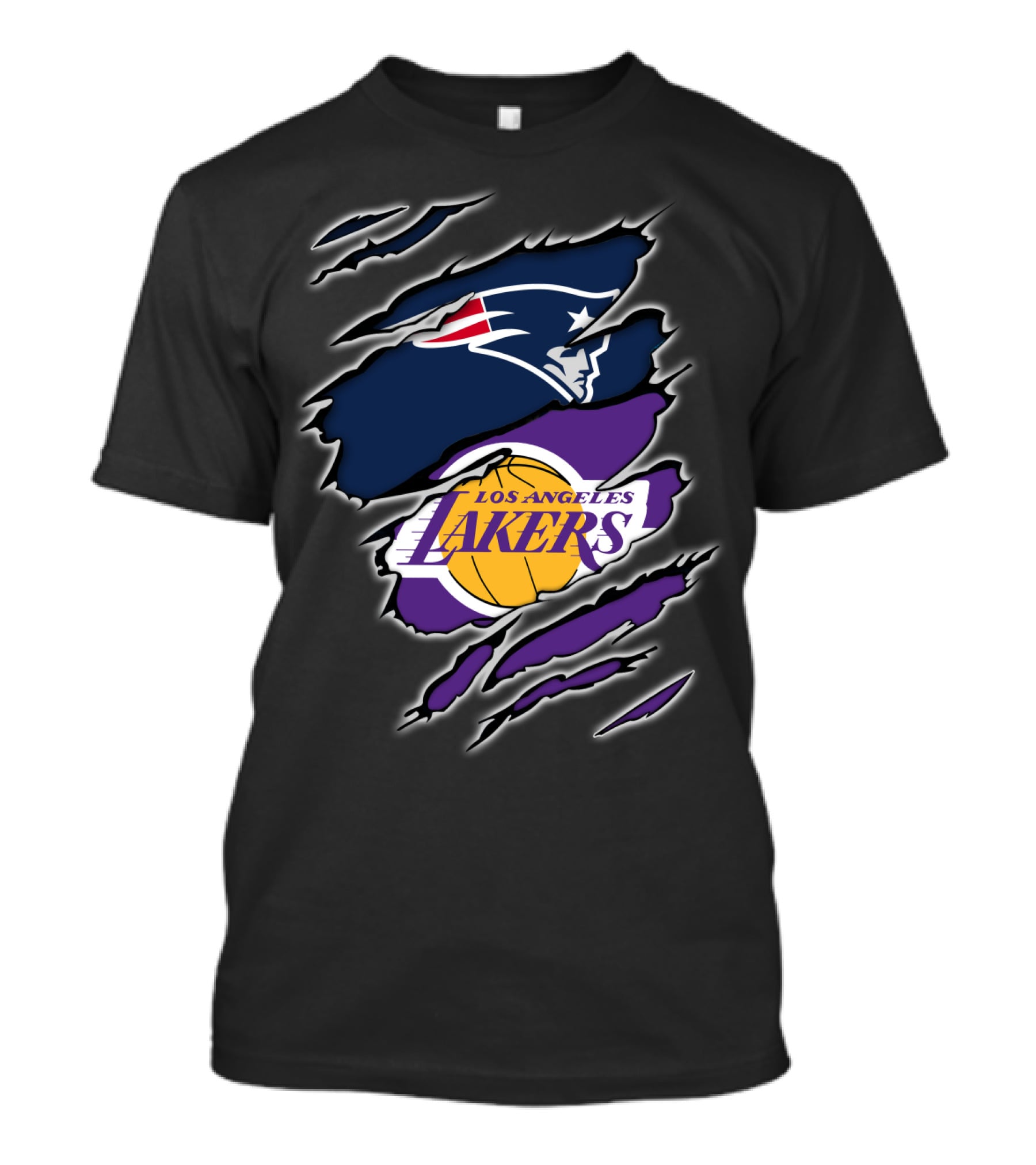 Patriots Los Angeles Lakers NFL NBA Dual Fan Iconic T-Shirt