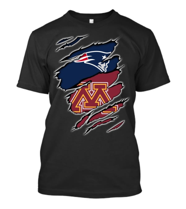 New England Patriots Minnesota Golden Gophers Crossover T-Shirt