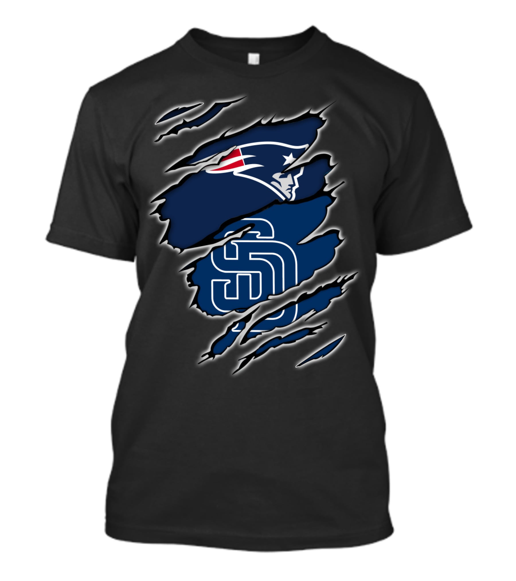 Patriots And Padres Logo Mashup T-Shirt