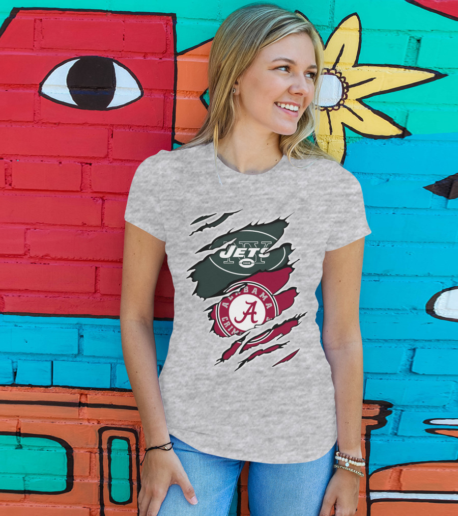 Jets Alabama Crimson Tide Crossover T-Shirt