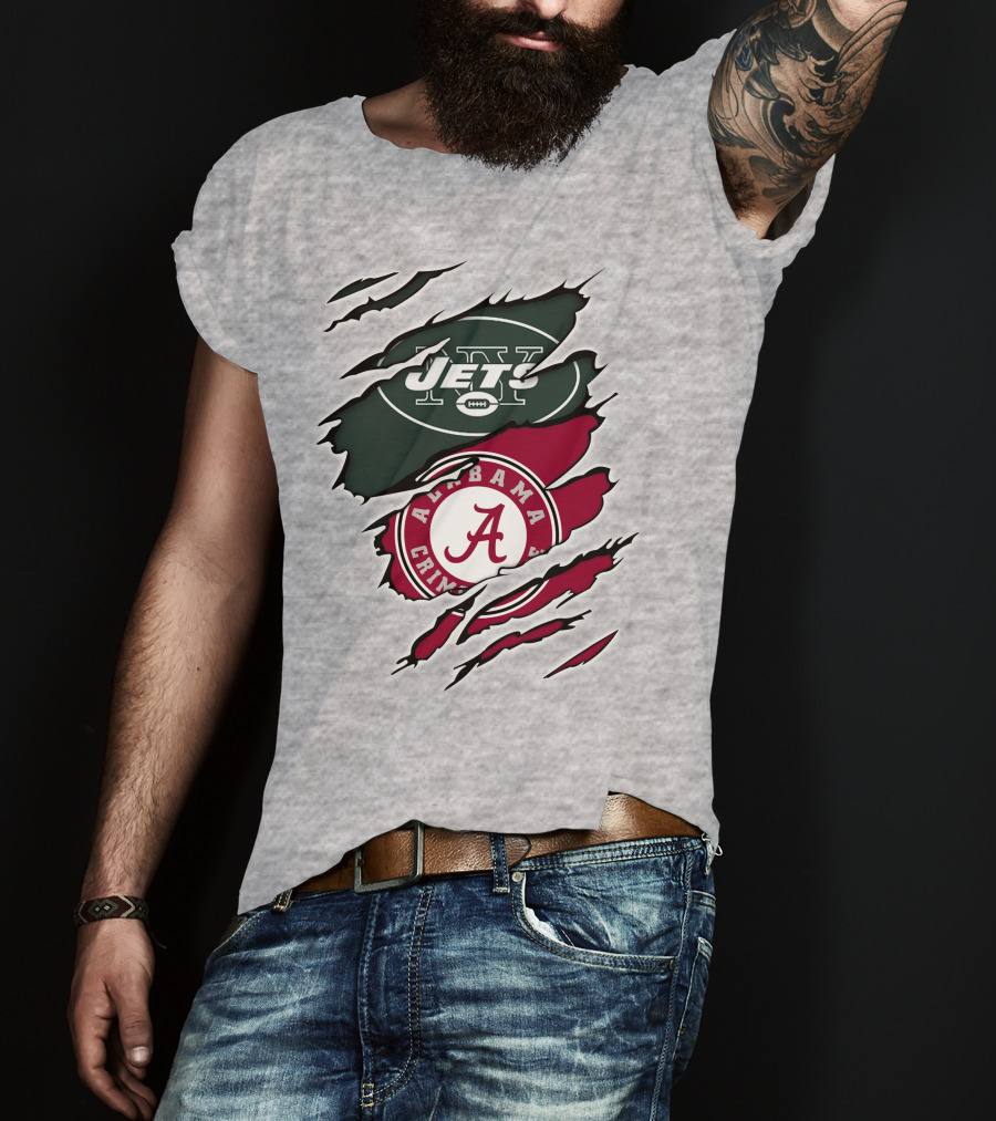 Jets Alabama Crimson Tide Crossover T-Shirt