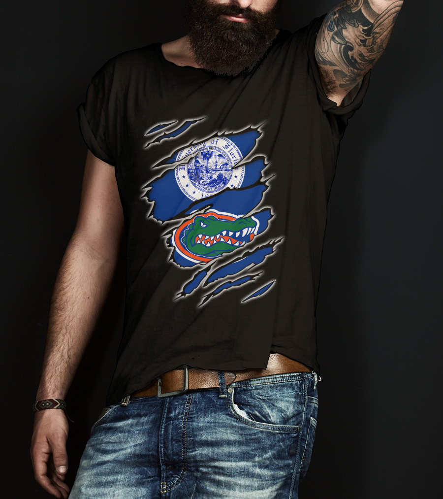 University Of Florida Gators Logo With New York Seal T-Shirt
