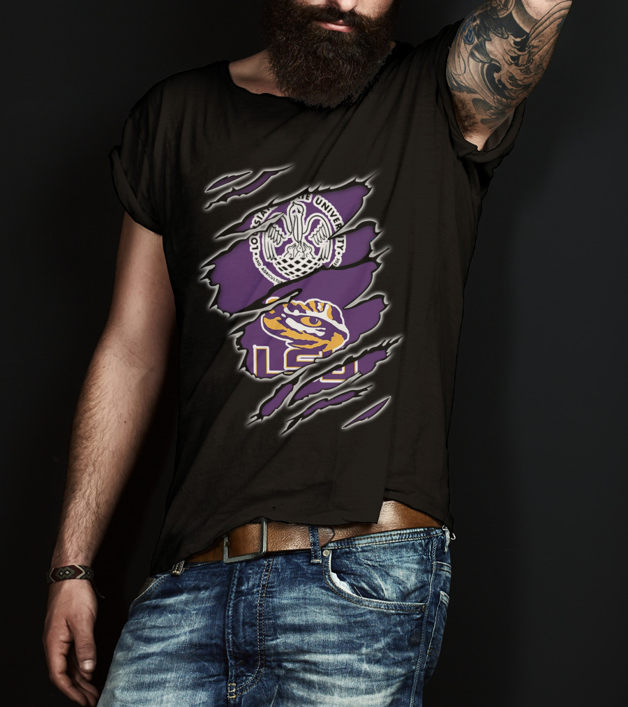 LSU Tigers Louisiana State University Logo Claw Marks T-Shirt