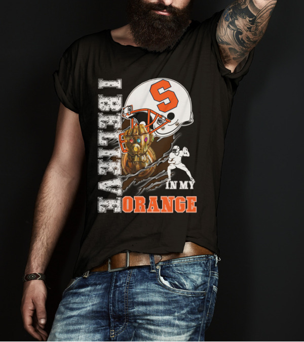 I Believe In My Orange Infinity Gauntlet Football S Helmet Fan T-Shirt