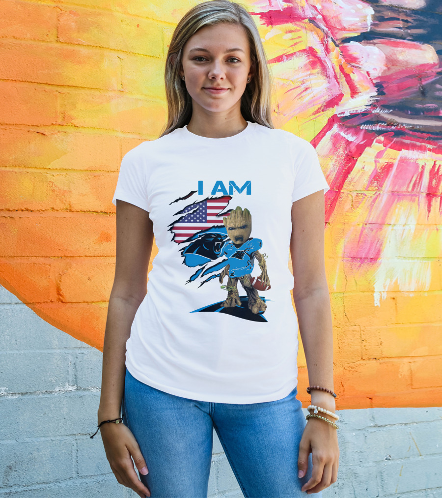 I AM Panthers Baby Groot Football Fan T-Shirt