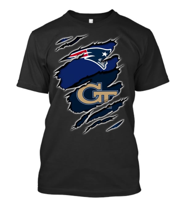 New England Patriots Georgia Tech Logo Collaboration T-Shirt