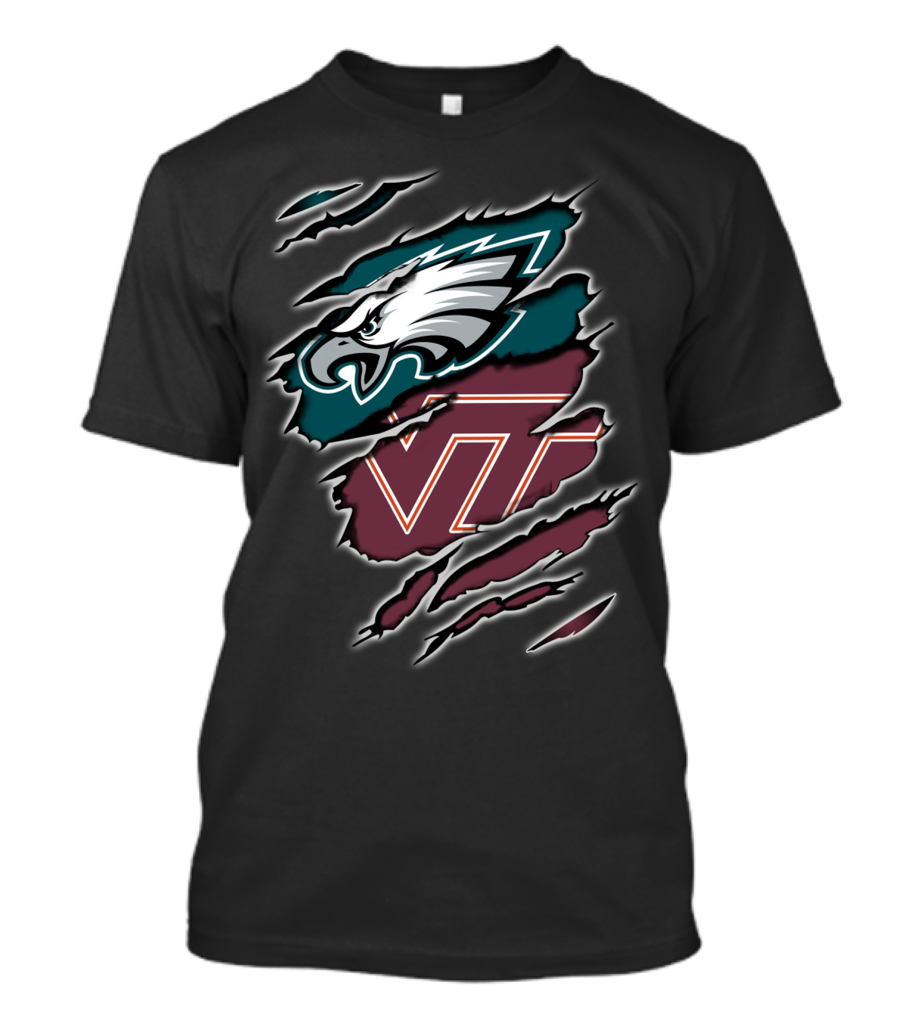 Philadelphia Eagles Virginia Tech Hokies Crossover T-Shirt