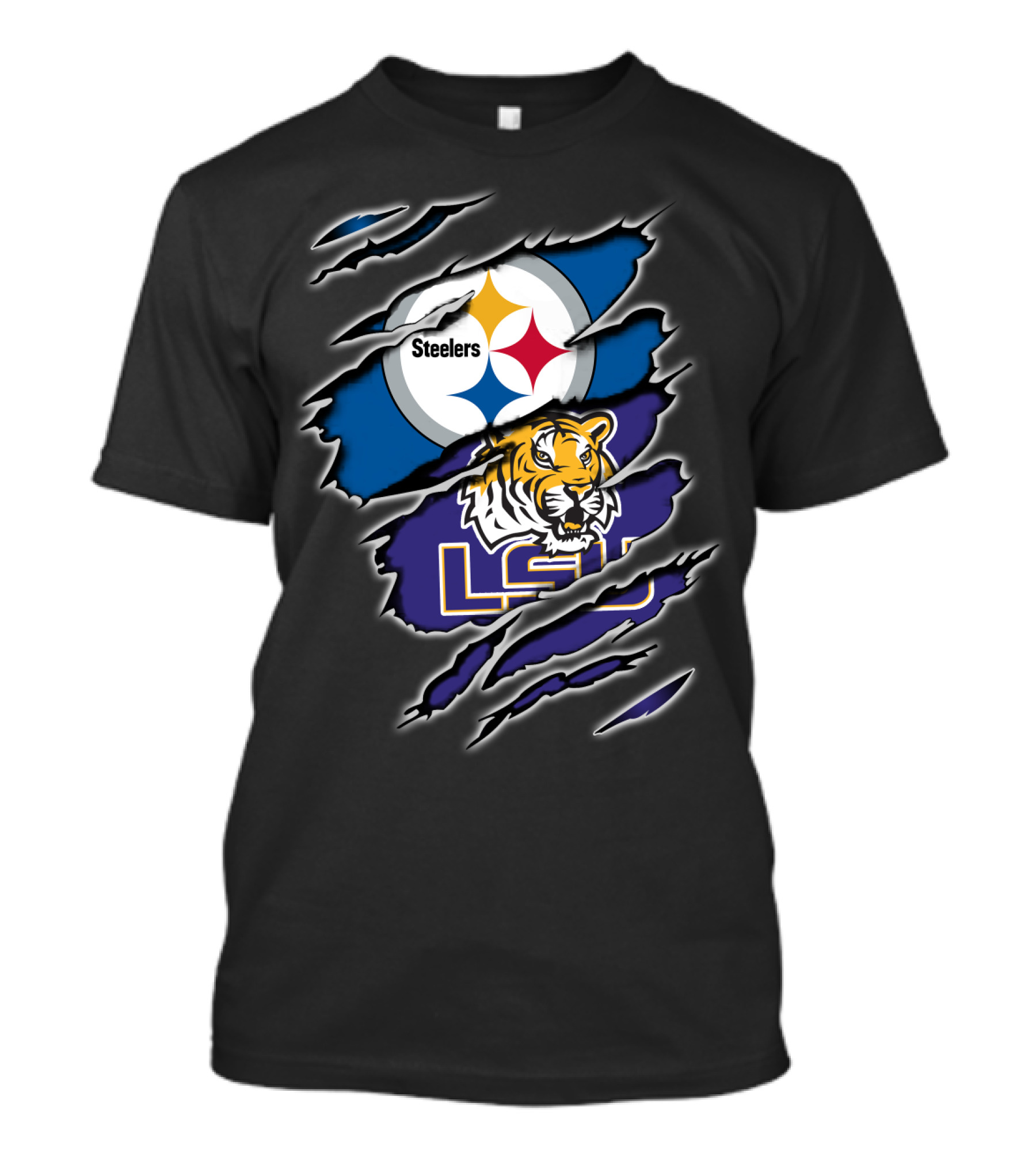 Steelers LSU Tigers Logo Fusion T-Shirt