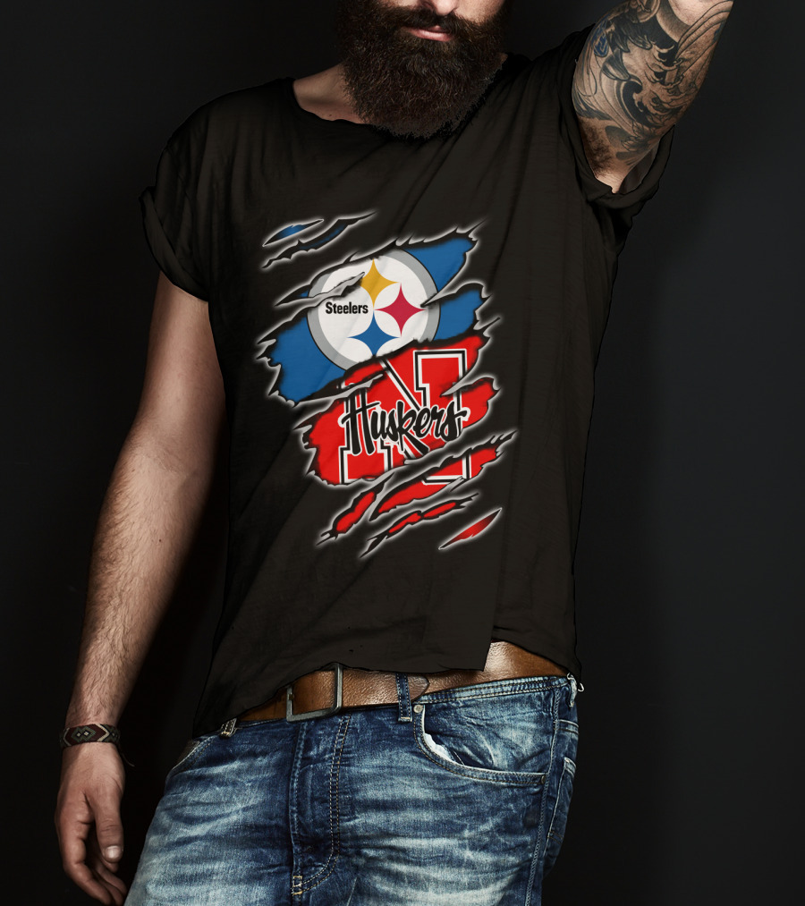 Steelers Huskers Ripped T-Shirt