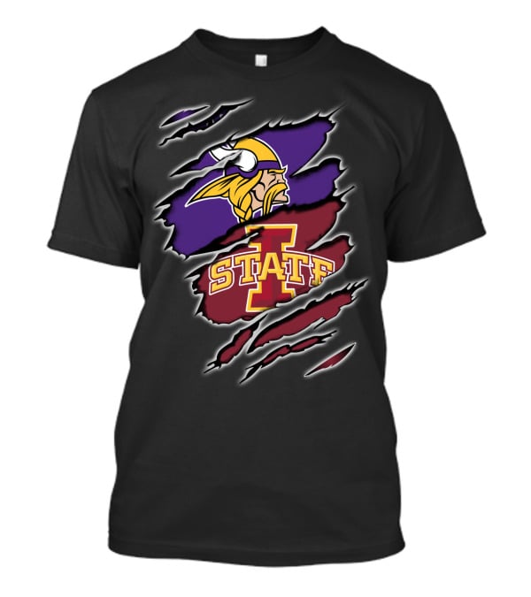 Minnesota Vikings Iowa State Cyclones Logos T-Shirt