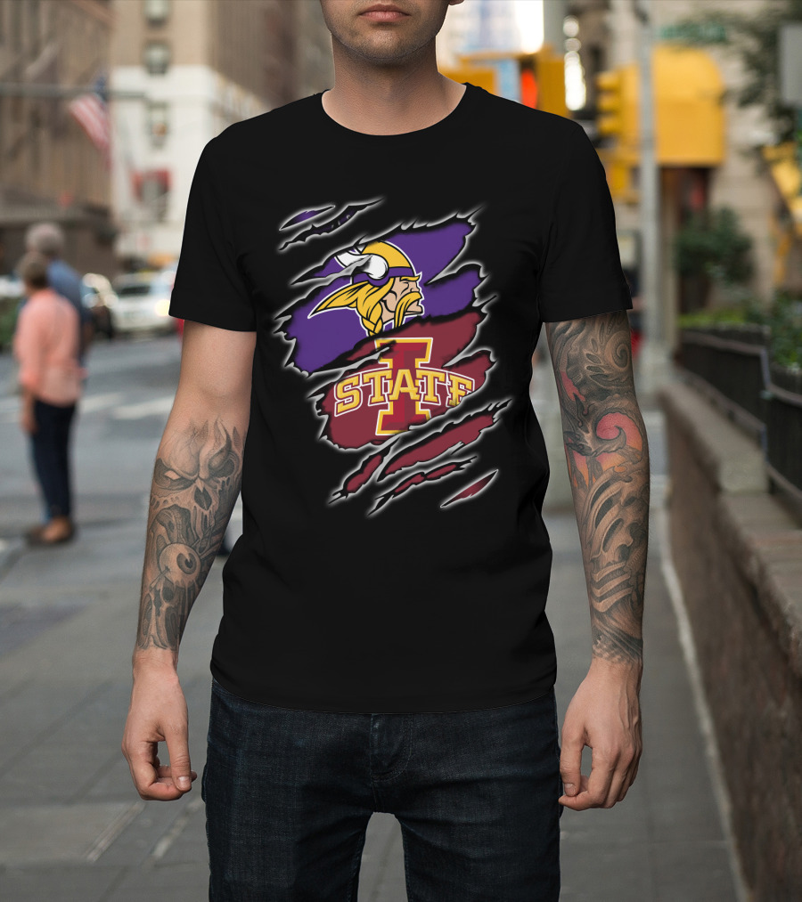 Minnesota Vikings Iowa State Cyclones Logos T-Shirt