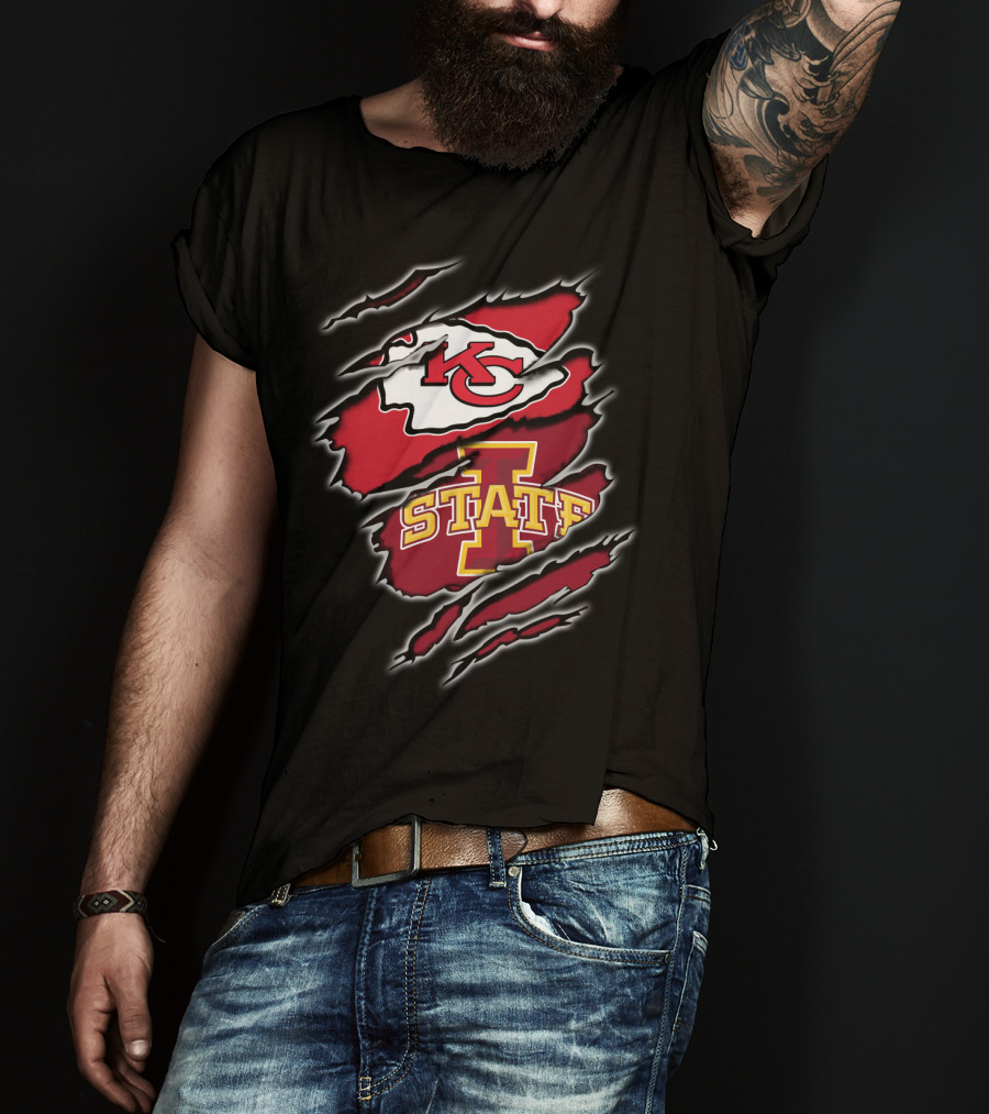 Kansas City Chiefs Iowa State Cyclones Torn Mesh T-Shirt