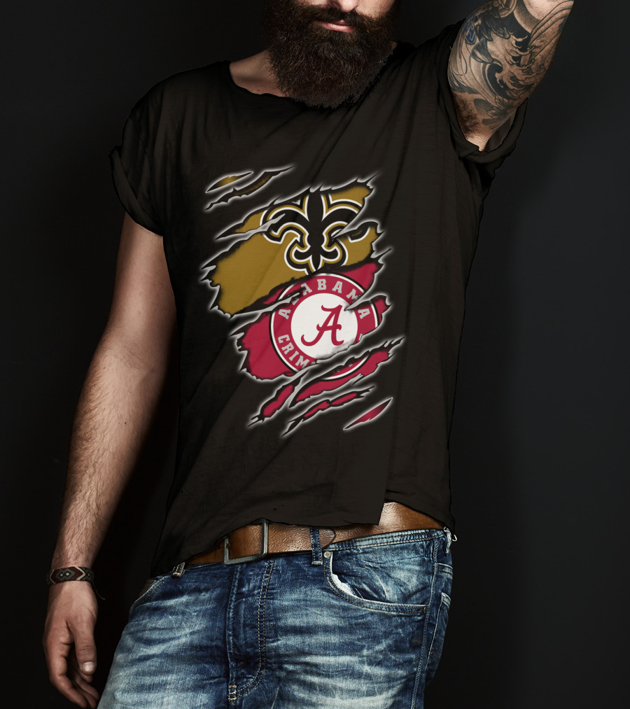 New Orleans Saints Alabama Crimson Tide Fan Gear T-Shirt