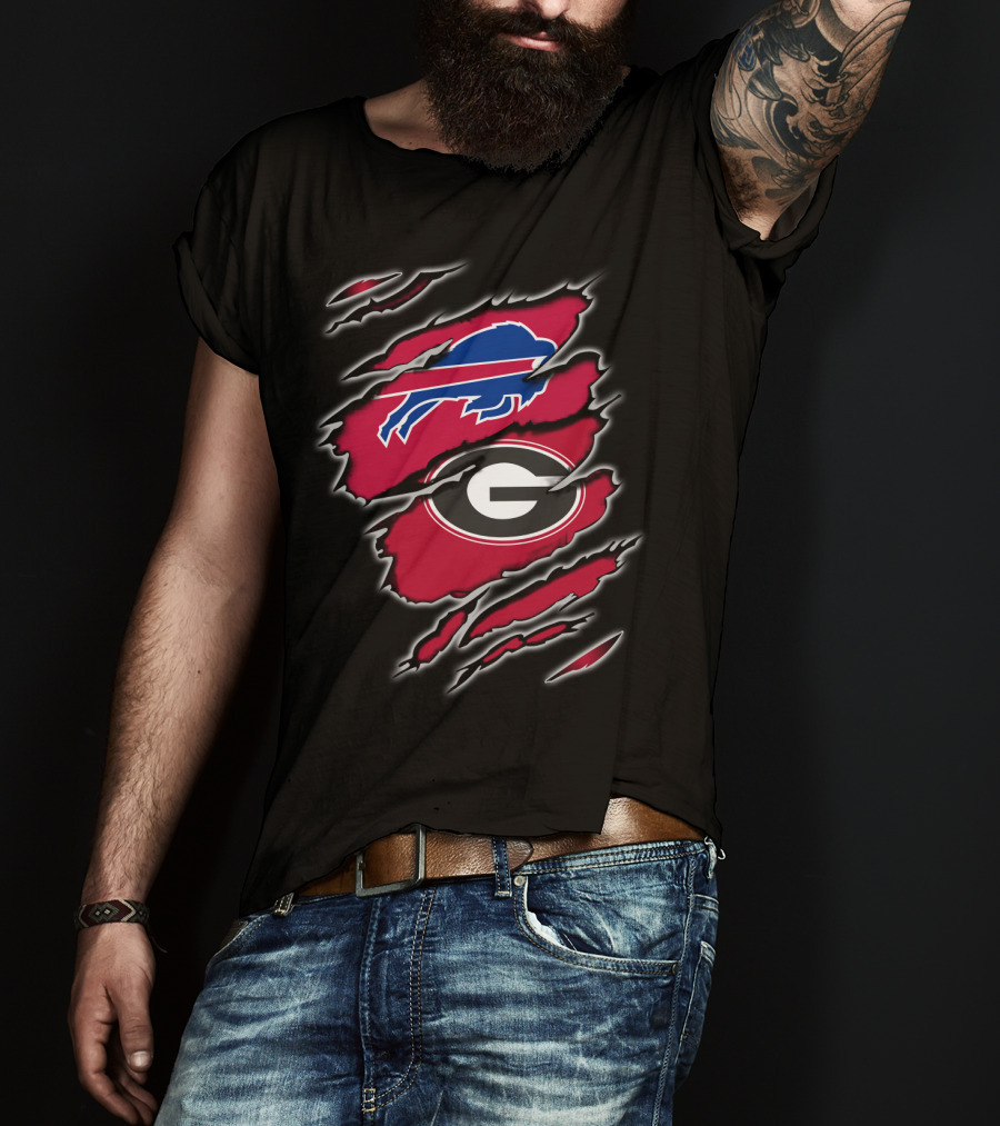 Buffalo Bills Georgia Bulldogs Claw Marks T-Shirt