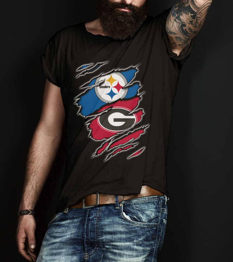 Steelers Georgia Bulldogs Fan Combo T-Shirt