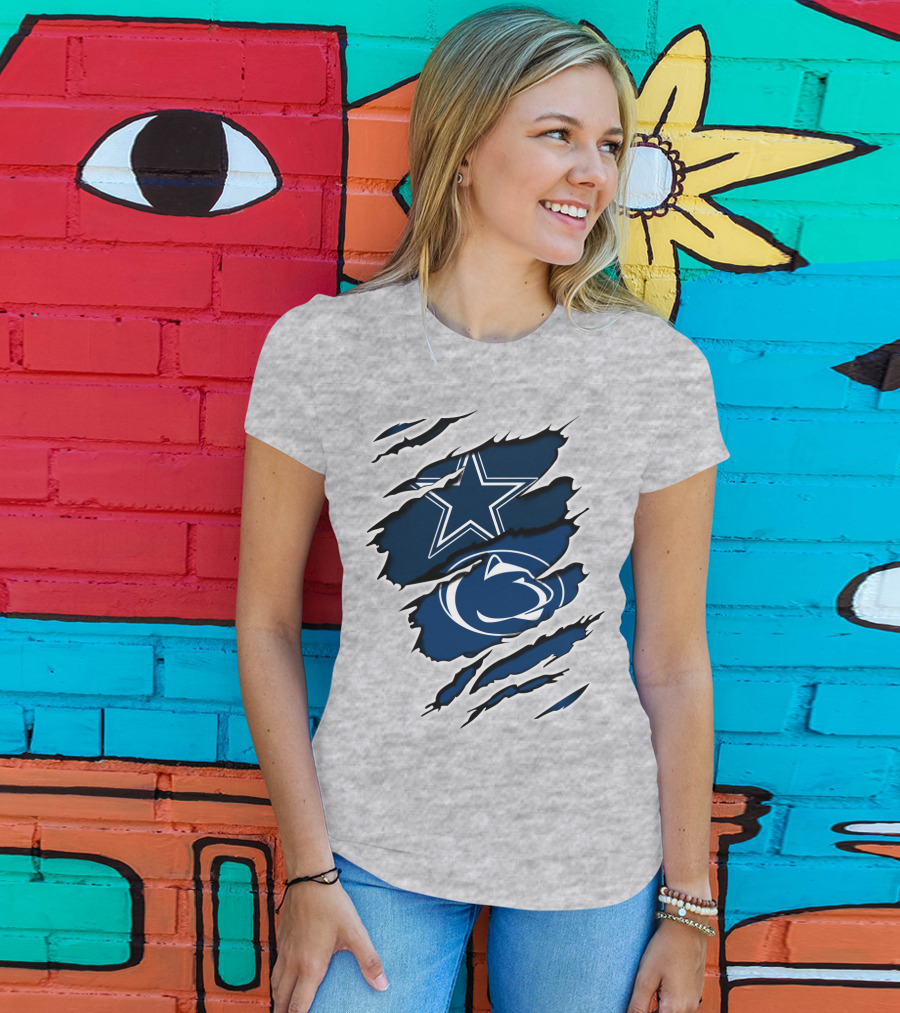 Dallas Cowboys Penn State Logo Fusion T-Shirt