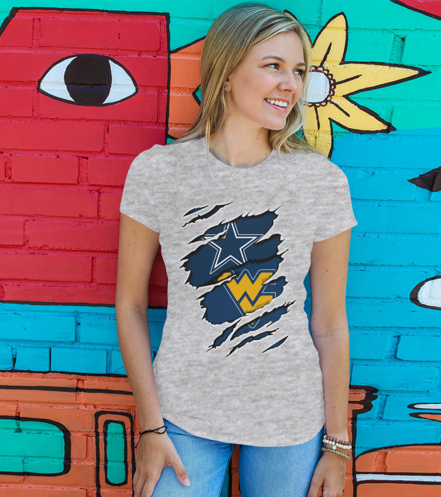 Cowboys West Virginia Mountaineers Star Logo Fusion T-Shirt