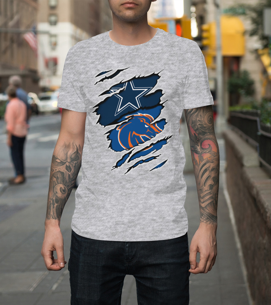 Dallas Cowboys Boise State Broncos Mashup T-Shirt
