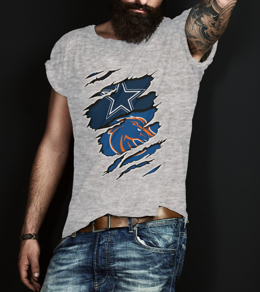 Dallas Cowboys Boise State Broncos Mashup T-Shirt