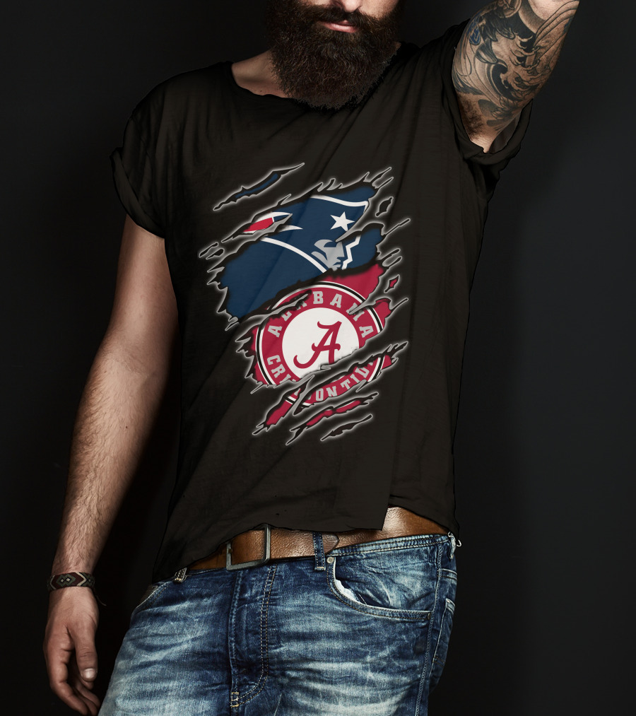 New England Patriots Alabama Crimson Tide Combo T-Shirt