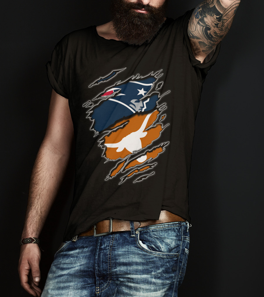 Patriots Longhorns Fusion Icon Split T-Shirt