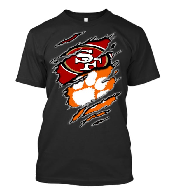 San Francisco 49ers Clemson Tigers Logo Mashup T-Shirt