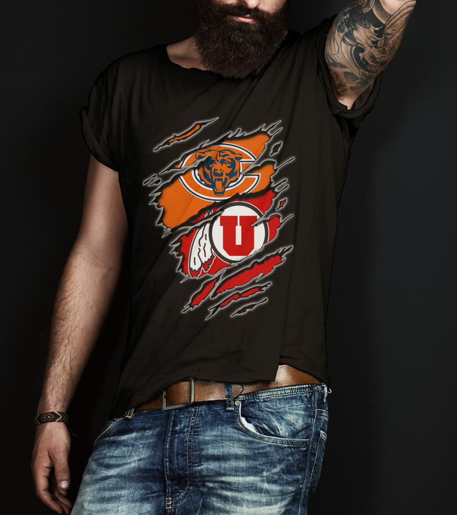 Chicago Bears Utah Utes Collaborative T-Shirt