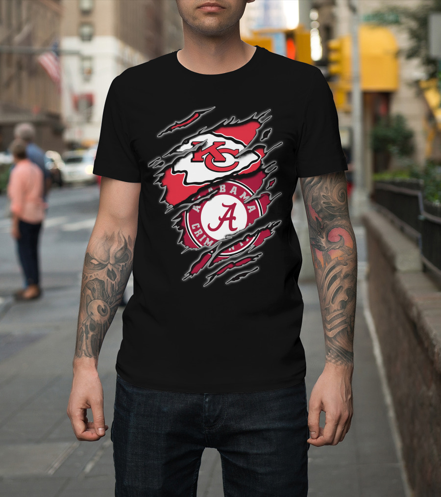 Chiefs Alabama Crimson Tide Logos T-Shirt