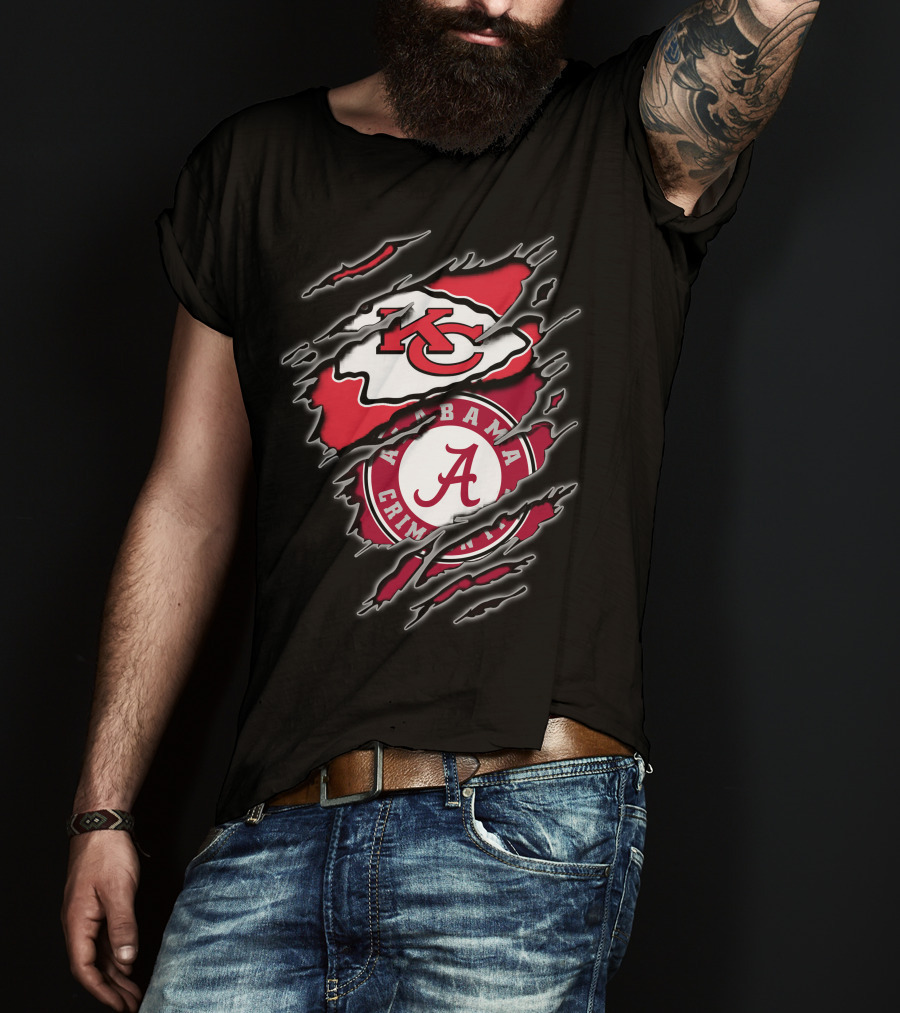 Chiefs Alabama Crimson Tide Logos T-Shirt