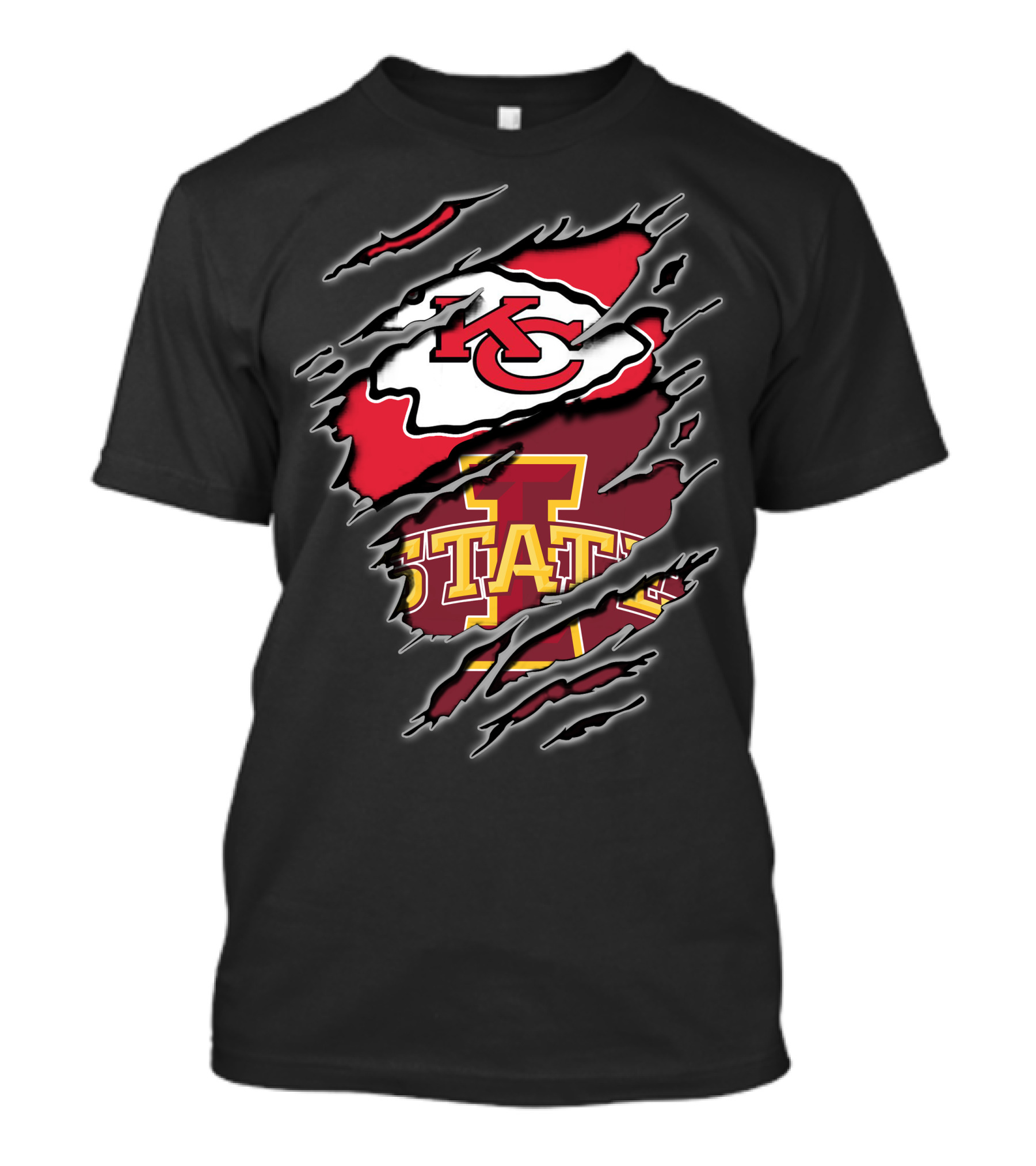 Kansas City Chiefs Iowa State Cyclones Ripped Claw T-Shirt