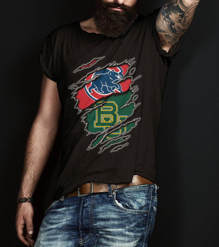Cubs Bears Meets Baylor Football Creative Crossover T-Shirt