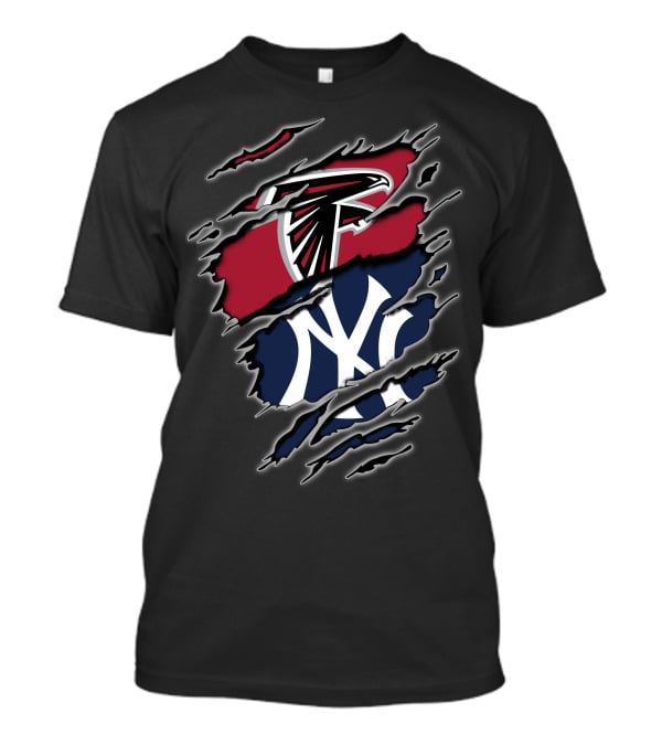 Atlanta Falcons New York Yankees Logo Collaboration T-Shirt