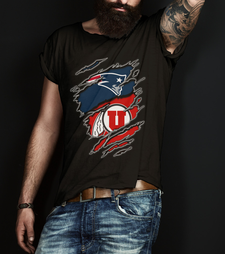 Patriots Utes Scratch Design Logo Fusion T-Shirt