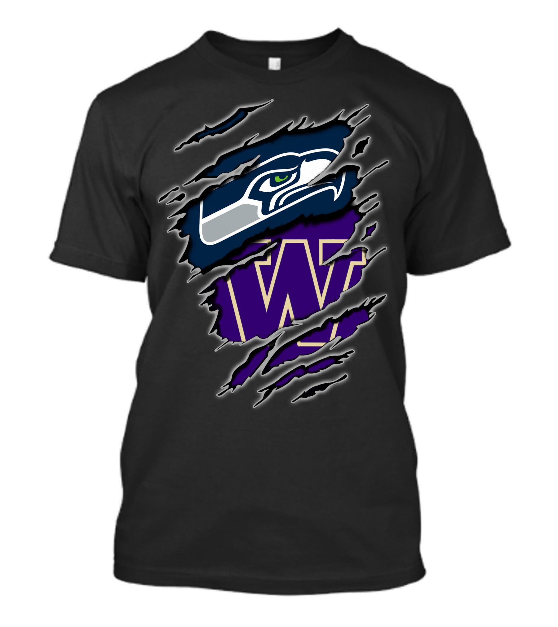 Seahawks Huskies Clawmark Logo Fusion T-Shirt