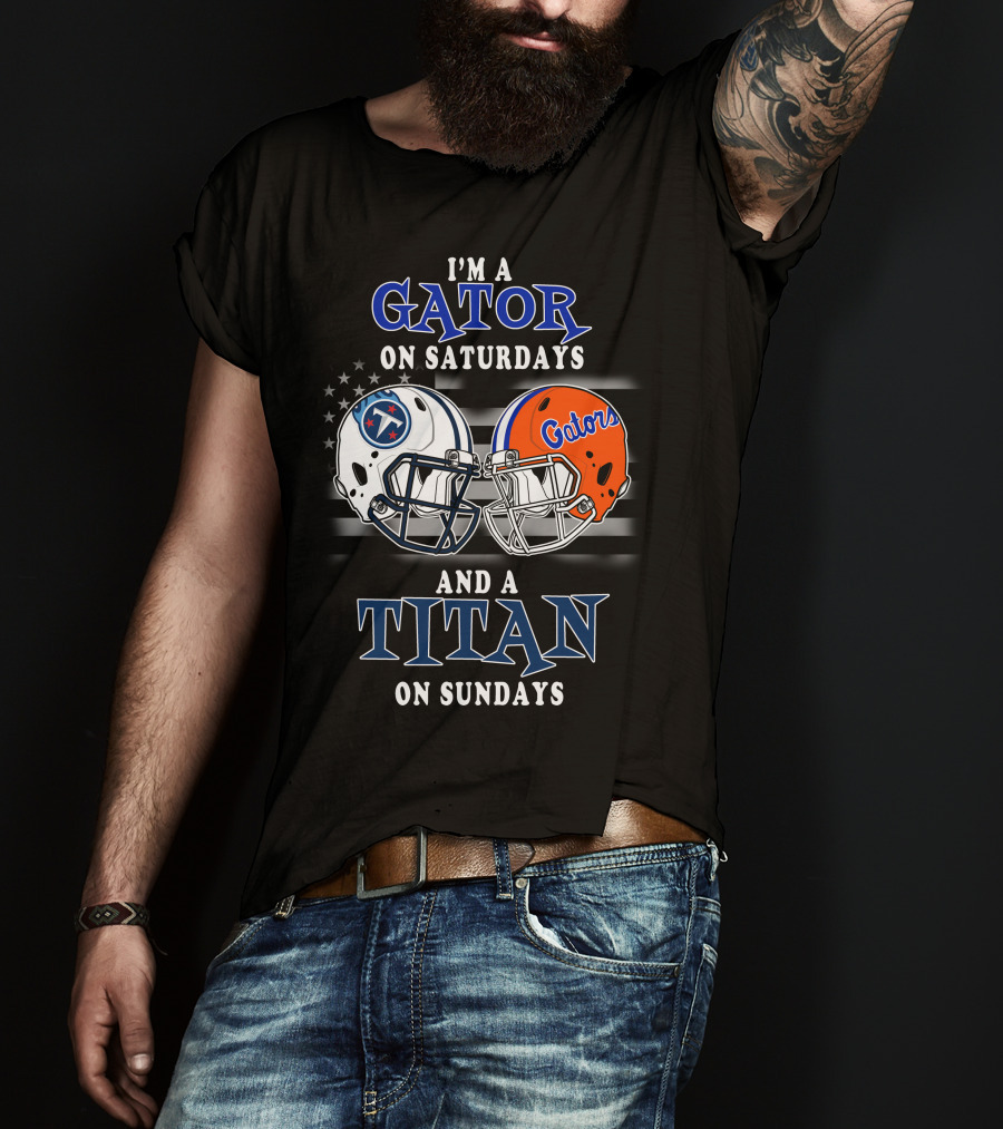 Gator On Saturdays Titan On Sundays Football Helmets T-Shirt