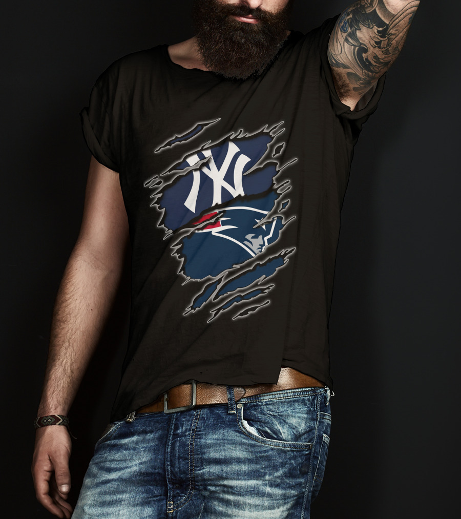 Yankees Patriots Logo Mashup T-Shirt
