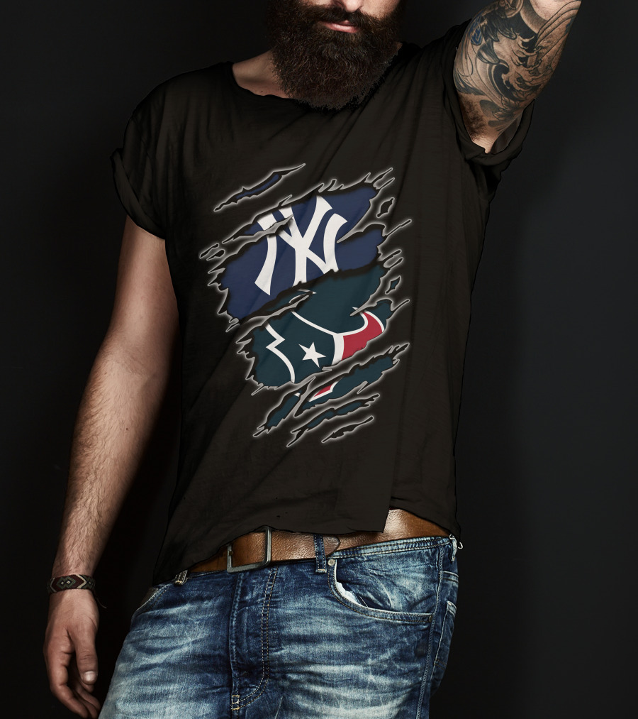 Yankees Texans Themed Logo Fusion T-Shirt
