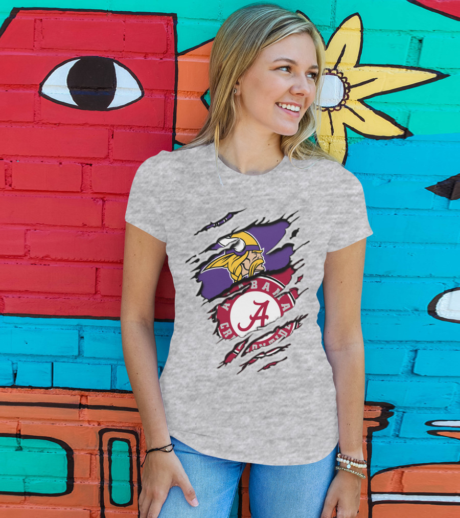 Alabama Crimson Tide Minnesota Vikings Crossover T-Shirt