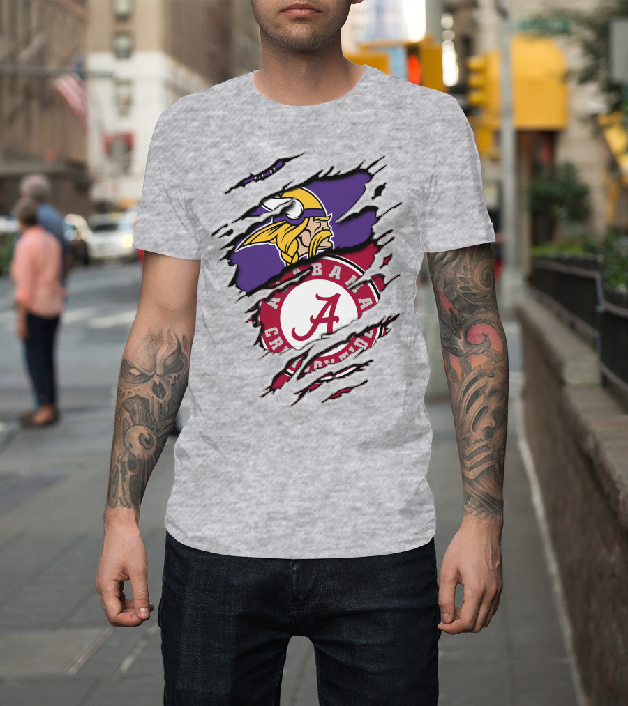 Alabama Crimson Tide Minnesota Vikings Crossover T-Shirt